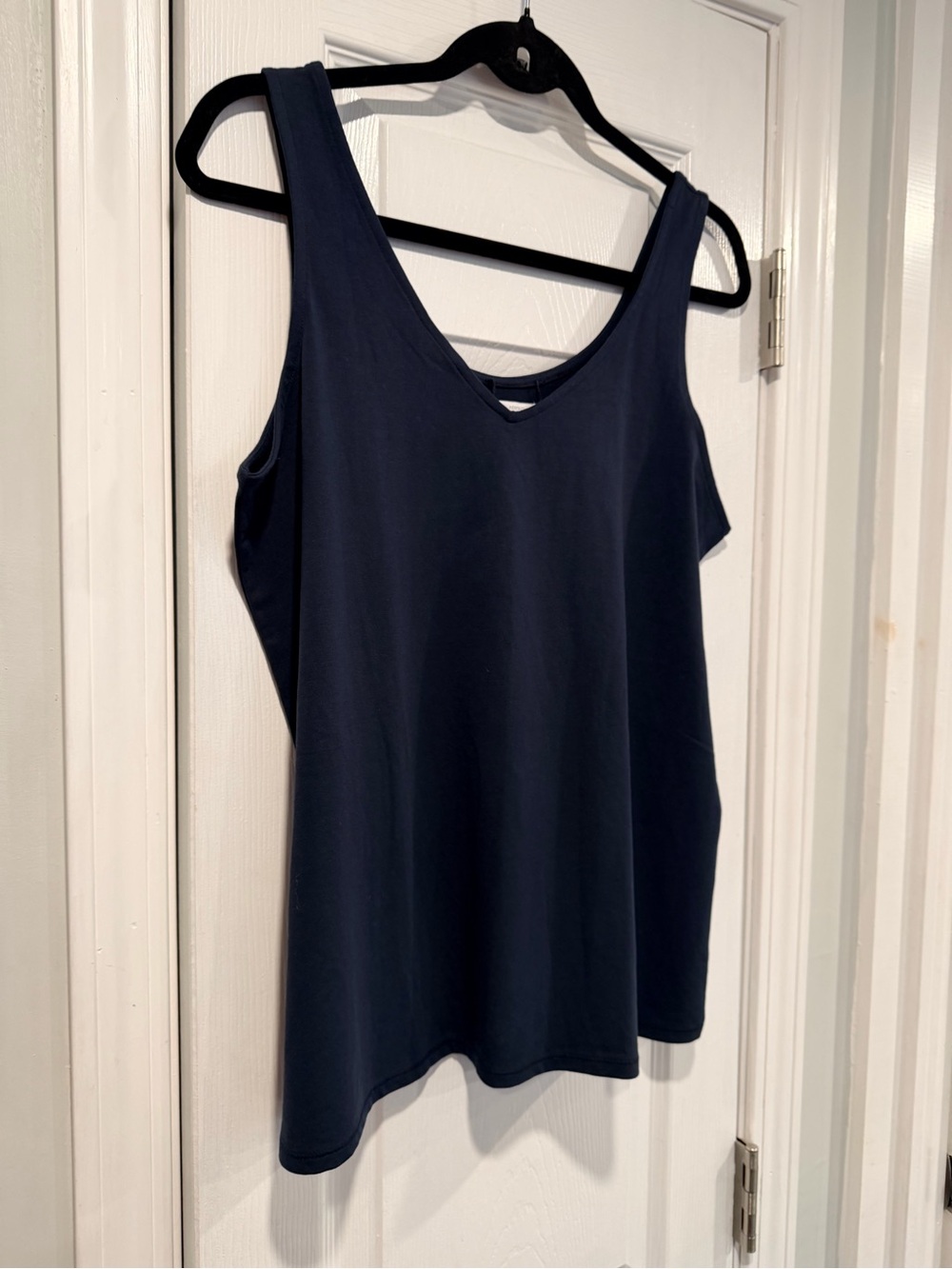NWOT J. Jill Size XLP Perfect Reversible Tank Top Soft Stretch Cotton Navy Blue - Picture 2 of 11